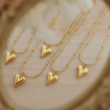 Fashionable and minimalist heart-shaped necklace with titanium steel plated 18K real gold necklace - V.I.P Digital Presence