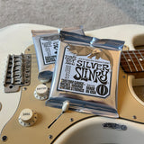 Ernie Ball John Mayer Silver Slinky Nickel Wound Electric Guitar Strings 3-Pack Tin - 10.5-47 Gauge - V.I.P Digital Presence