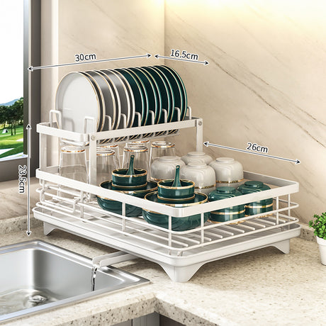2024 Kitchen Dish Drying Rack with Adjustable Stainless Steel Organizer - V.I.P Digital Presence