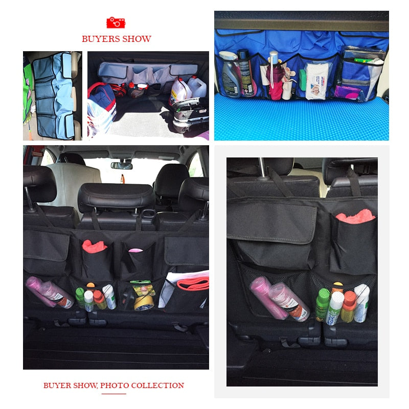 Car Rear Seat Back Storage Bag Multi Hanging Nets Pocket Trunk Bag Organizer Auto Stowing Tidying Interior Accessories Supplies - V.I.P Digital Presence