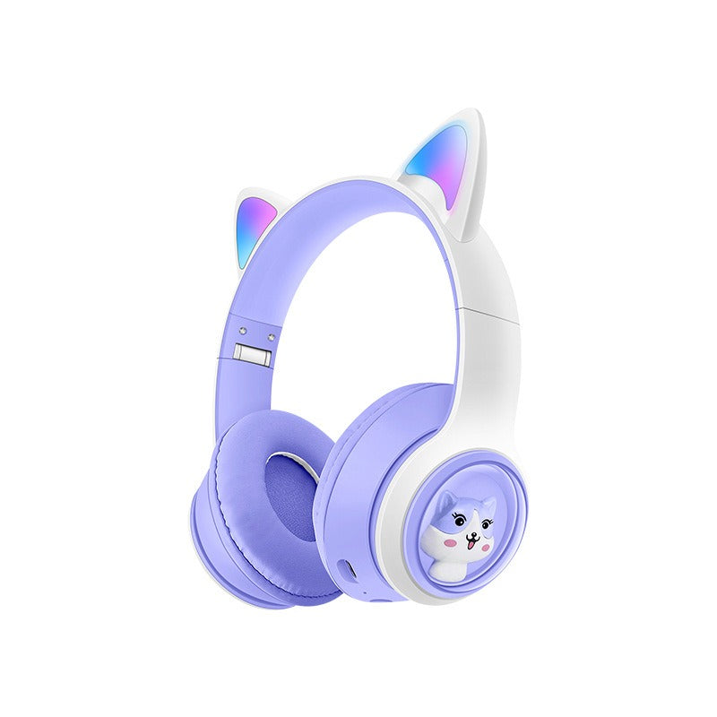 AKZ-07 Luminous Cat's ears (Steamed cat-ear shaped bread) Headworn Bluetooth Headset Subwoofer Video Game Wireless Headset - V.I.P Digital Presence
