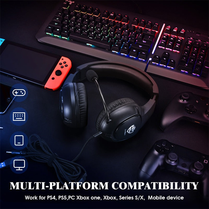 S20 Head mounted Gaming Earphones Wired RGB Luminous Earphones Computer Esports PS4 Earphones - V.I.P Digital Presence