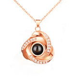 100 languages, I love you. Projection necklace, simple and fashionable, spiral pendant, collarbone chain - V.I.P Digital Presence