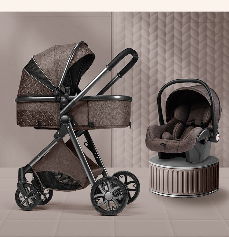 High landscape baby stroller that can sit or lie down lightweight folding two-way shock-absorbing newborn baby stroller - V.I.P Digital Presence