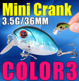AFISHLURE 36 mm 3,5 g Crank Bait Señuelo de pesca artificial de plástico duro Carpa falsa Pesca Wobbler Leurre Peche Isca 