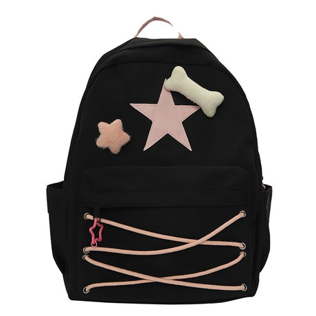 Japanese cute girl bag Niche self made fiv pointed star backpack ins college student schoolbag female high school backpack - V.I.P Digital Presence