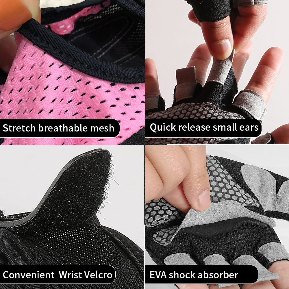 Outdoor sports fitness gloves anti slip and wear-resistant silicone half finger exposed riding gloves - V.I.P Digital Presence