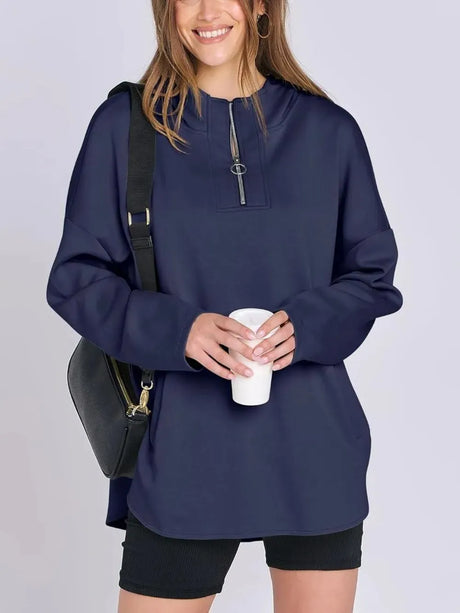 Quarter Zip Long Sleeve Hoodie - V.I.P Digital Presence
