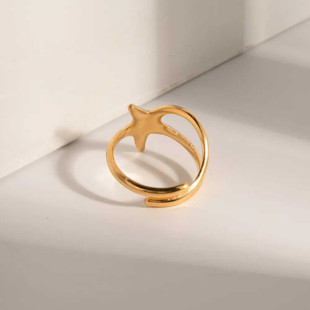 Gold-Plated Stainless Steel Star Ring - V.I.P Digital Presence