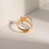 Gold-Plated Stainless Steel Star Ring - V.I.P Digital Presence