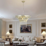 (Same as W1340120181/L5021) 8-Light 23.6" Wide Crystal Waterfall Chandelier (Bulb Not Included) - V.I.P Digital Presence