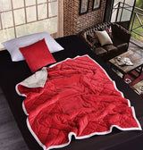 Manta de franela 2 en 1 para sofá de coche, cojín lumbar, manta de aire acondicionado, edredón de retazos plegable, ropa de cama