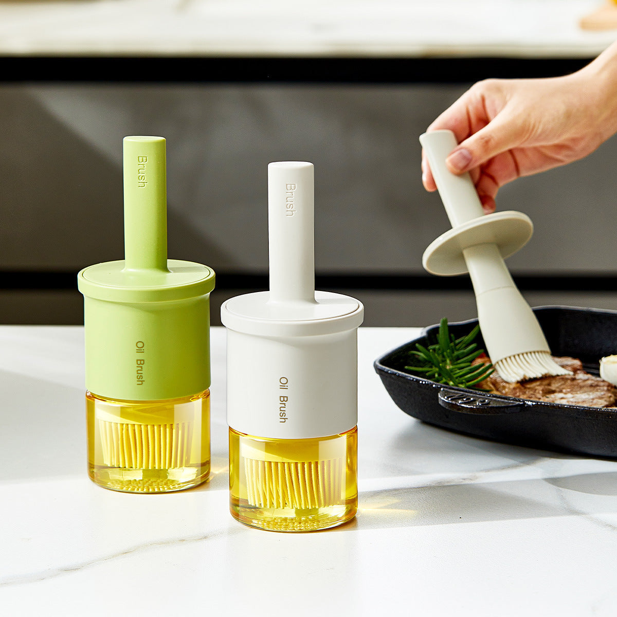 Barbecue brush silicone oil brush with bottle high temperature resistant oil brush bottle integrated kitchen brush oil baking - V.I.P Digital Presence