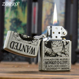 ZORRO Zoro Ancient Silver Pirate King Luffy Kerosene Lighter - V.I.P Digital Presence