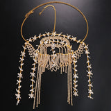 Fashionable Leaf Water Diamond Tassel Headwear, Personalized and Versatile Water Diamond Hair Chain, Women's Headdress - V.I.P Digital Presence