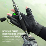 Guantes de pesca al aire libre Luya para hombre, de tres dedos, antideslizantes, de terciopelo, cálidos, a prueba de viento y frío.