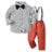 Children's Clothing Autumn Korean Version Multi-Color Plaid Long Sleeve Cotton Shirt Suspenders Boys' Suit - V.I.P Digital Presence