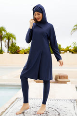 Cap, Long Sleeve Hooded Top and Pants Swim Set - V.I.P Digital Presence