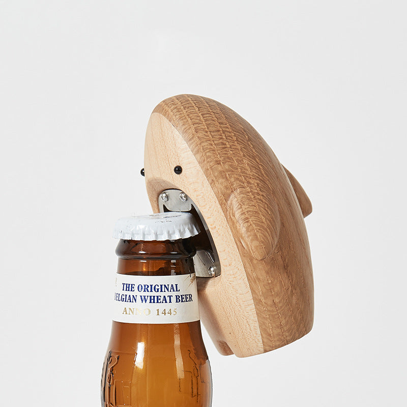 Solid wood shark beer bottle opener creative personality cute screwdriver desktop decoration home cartoon bottle opener decoration - V.I.P Digital Presence