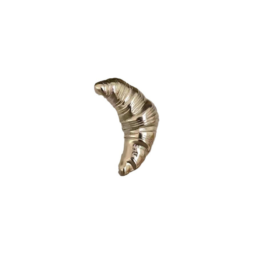 Croissant corsage brooch high-end female design niche silver croissant internet celebrity couple badge - V.I.P Digital Presence