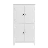 Bathroom floor storage cabinet, bathroom storage unit, 4-door independent cabinet, adjustable shelf, adaptive shelf, white - V.I.P Digital Presence