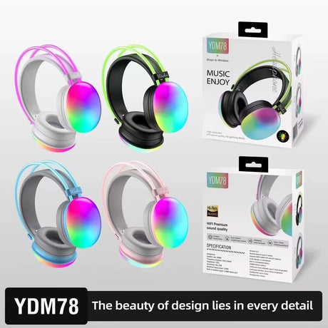 Head mounted Bluetooth earphones YDM78 luminous computer gaming wireless headset - V.I.P Digital Presence