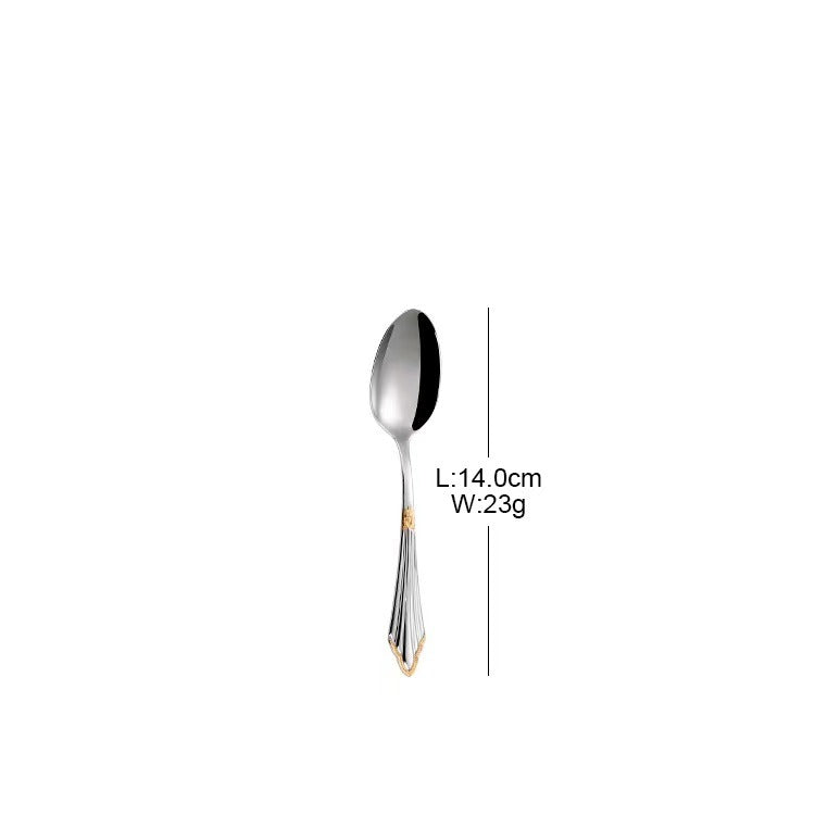 304 stainless steel knife, fork, spoon, hotel Western tableware, steak knife, fork, dessert spoon, fork, 4 piece  set - V.I.P Digital Presence