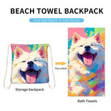 Two-in-One Foldable Beach Towel Printed Bath Towel All-In-One Beach Towel with Storage Bag - V.I.P Digital Presence