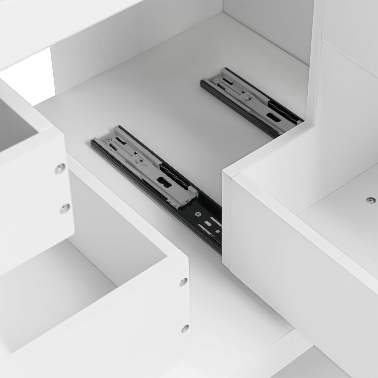 30" Bathroom Vanity with Sink  Multi-functional Bathroom Cabinet with Doors and Drawers Solid Frame and MDF Board, White - V.I.P Digital Presence