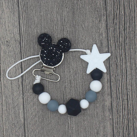 Silicone Round Beads and Star Beads Pacifier Clip Chain Strap Cute Dummy Nipple Leash Strap for Infant Toddler Baby Feeding - V.I.P Digital Presence