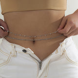 Versatile double-layer simple thin chain claw chain body chain fashionable beach rhinestone sexy waist chain - V.I.P Digital Presence
