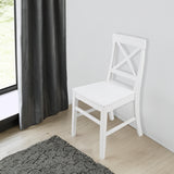 Roshan Farmhouse Acacia Wood Dining Chairs, White (Set of 2) - V.I.P Digital Presence