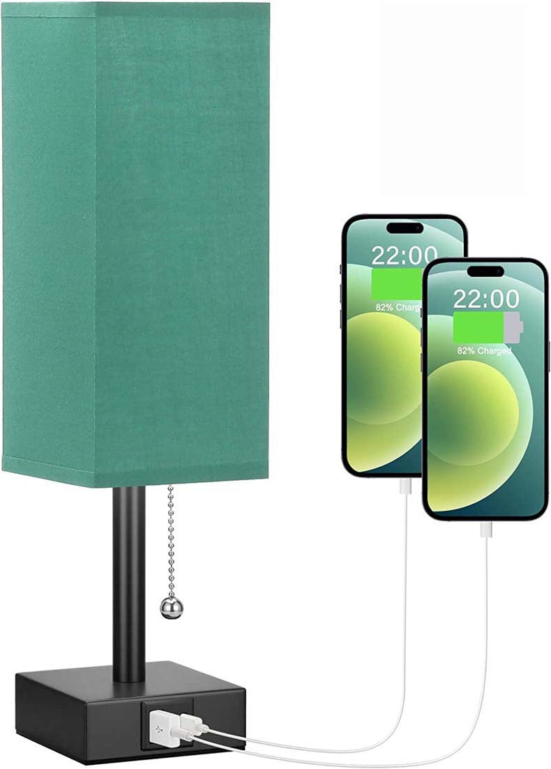 Linen 90 square desk lamp zipper switch three color temperature variable light A+C USB charging - V.I.P Digital Presence