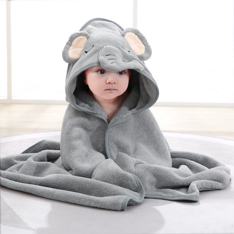 New Spring And Autumn Baby Swaddle Towel Cute Cartoon Hug Quilt Coral Fleece Hooded Bath Towel - V.I.P Digital Presence