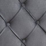 Velvet Button Tufted-Upholstered Bed with Wings Design - Strong Wood Slat Support - Easy Assembly - Gray Queen platform bed - V.I.P Digital Presence