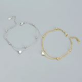 925 Sterling Silver Double Layer Heart-shaped Bracelet  for Women Girl Korean Style Small Fresh Summer Bracelet - V.I.P Digital Presence