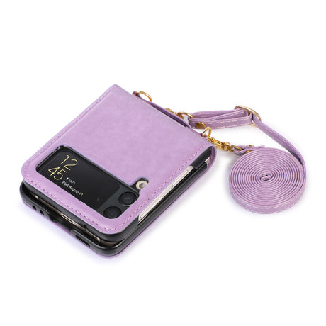 New Samsung Z Flip5 Folding Screen Phone Case with Diagonal Span Galaxy Z Flip4 Card Insertion Protective Cover - V.I.P Digital Presence