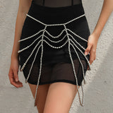 Minimalist party butterfly corset chain women's body chain imitation pearl tassel waist chain shoulder chain jewelry - V.I.P Digital Presence
