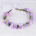 Hawaiian flower garland headband, bride's wedding headdress, bridesmaid's photo, simulated flower wreath, mini flower - V.I.P Digital Presence
