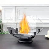 Small outdoor alcohol fireplace lamp indoor real fire heating atmosphere desktop rotating flame circular fireplace - V.I.P Digital Presence