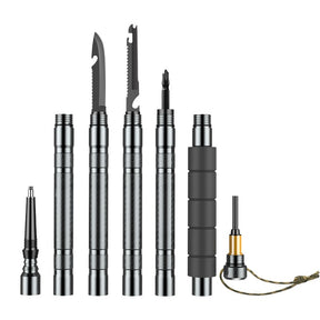 Mountaineering cane folding multifunctional outdoor hiking self-defense stick mountain camping supplies set crutch screwdriver - V.I.P Digital Presence