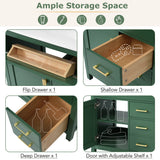 30-Inch Green Bathroom Vanity with Ceramic Sink and Ample Storage - Ideal Choice for Small Bathrooms - V.I.P Digital Presence