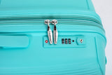 Expandable Hardshell Suitcase Double Spinner Wheels PP Luggage Sets Lightweight Durable 3-Piece Set (20/24/28) , Lake Blue
