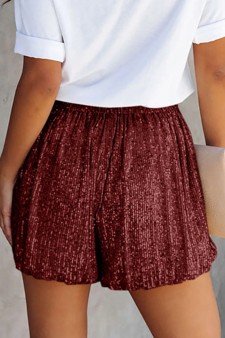 Sequin Elastic Waist Shorts - V.I.P Digital Presence