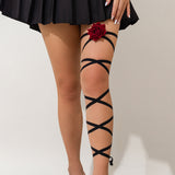 Sexy Leg Chain Elastic Strap Leg Loop Dark Wind Geometric Circle Thigh Chain - V.I.P Digital Presence