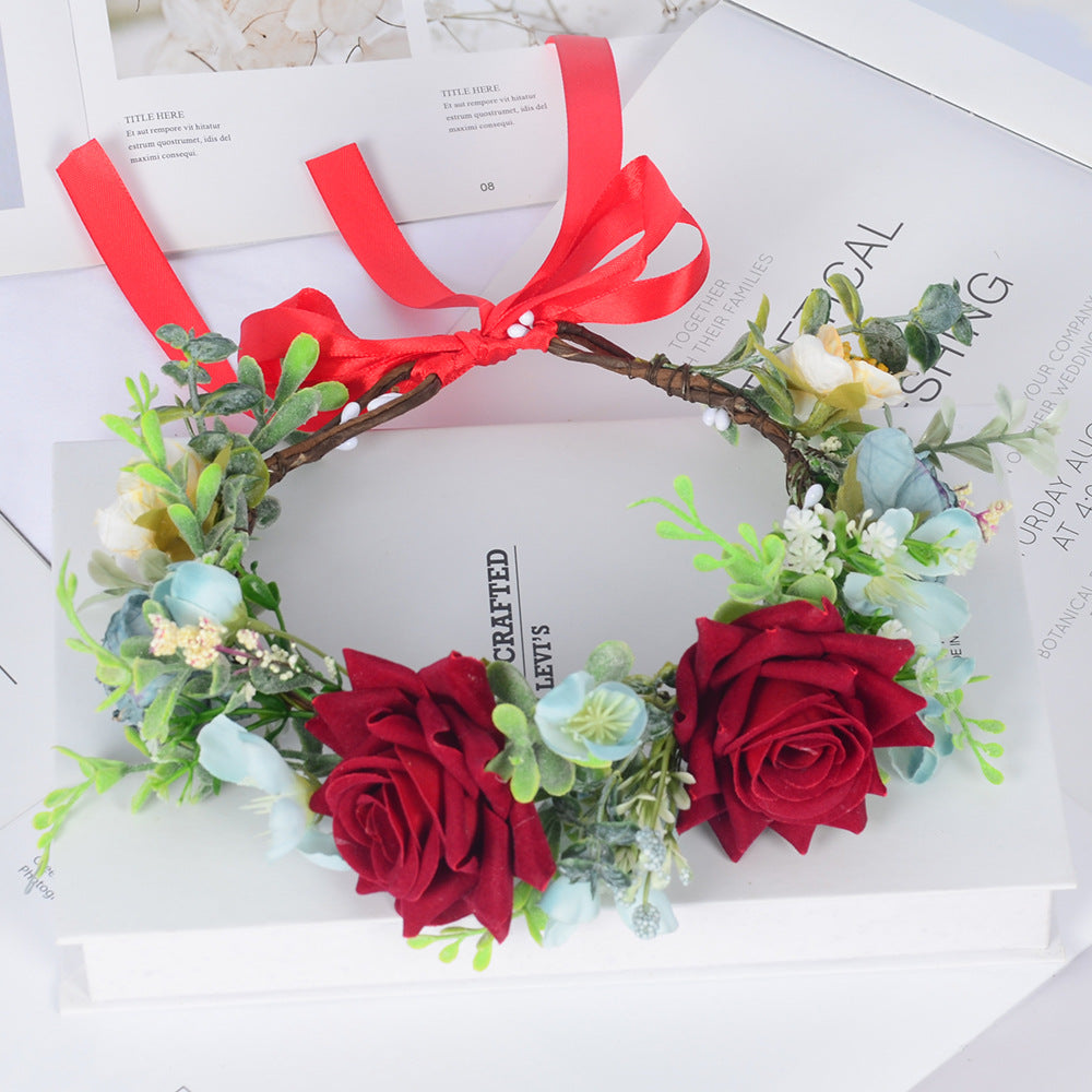 Simulated flower headdress tourist vacation princess flower fairy performance dance hair accessory female - V.I.P Digital Presence