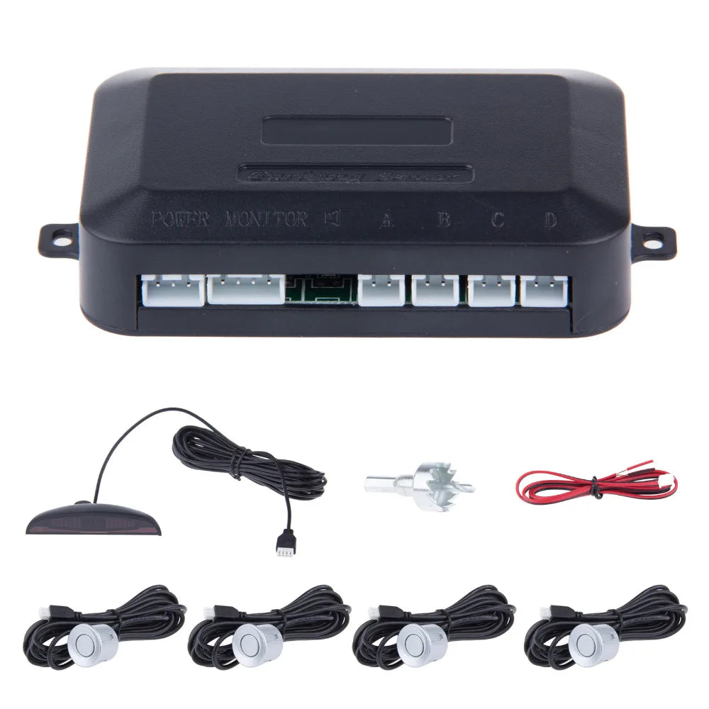 Car Auto Parktronic LED Parking Sensor With 4 Sensors Reverse Backup Car Parking Radar Monitor Detector System Backlight Display - V.I.P Digital Presence