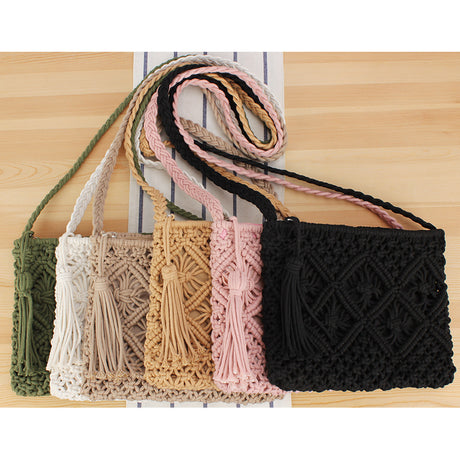Tassel Handheld Woven Bag Retro Handheld Woven Bag Summer Vacation Tourism Beach Bag - V.I.P Digital Presence