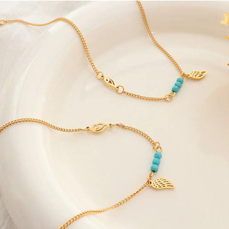 Titanium Steel Wing Shape Charm Anklet Bracelet - V.I.P Digital Presence