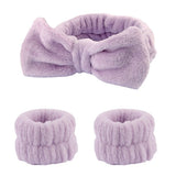 Wash face headband waterproof wrist strap set butterfly bow simple headband wrist 3-piece set - V.I.P Digital Presence